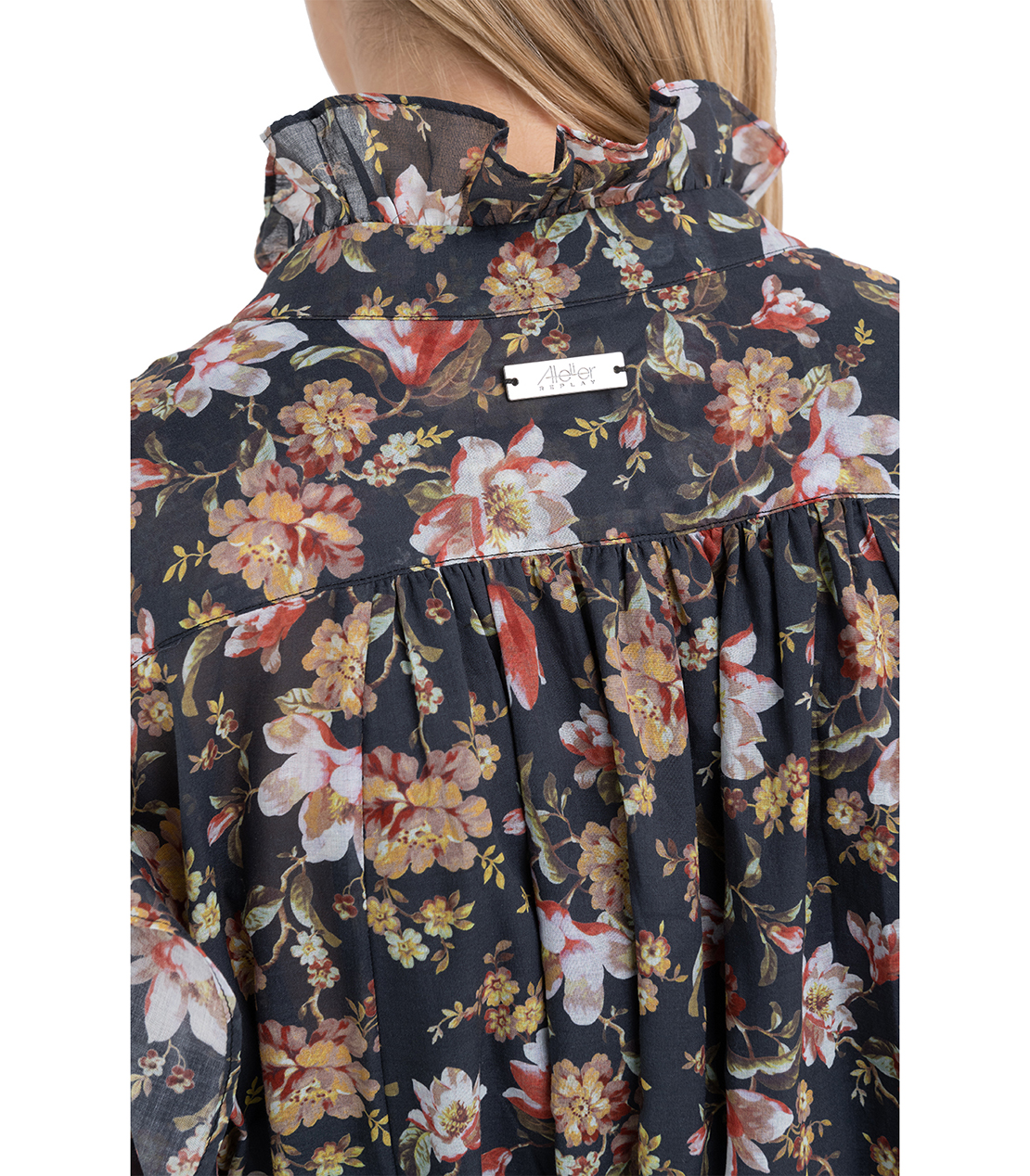 Atelier フローラルプリントコットンモスリンドレス 詳細画像 ブラックマルチフラワー 5